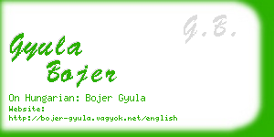 gyula bojer business card